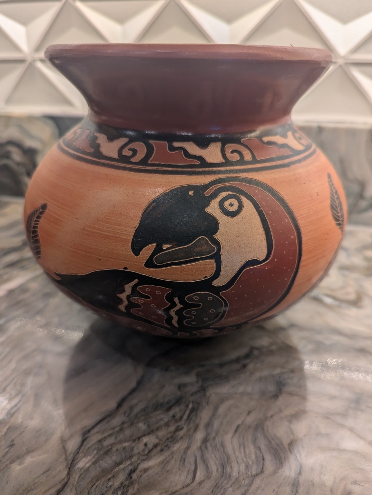 Parrot Water Vessel Pottery Costa Rican 8\ Parrot Water Vessel Pottery Costa Rican 8\