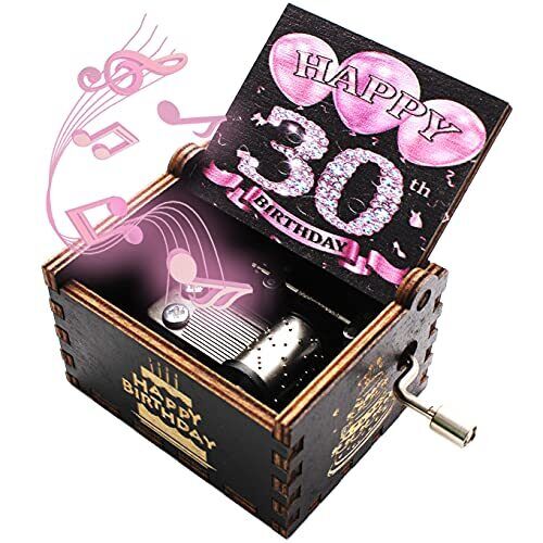 Wooden Music Box- Happy Birthday Music Box Gifts for 30th Birthday 30 Years O...