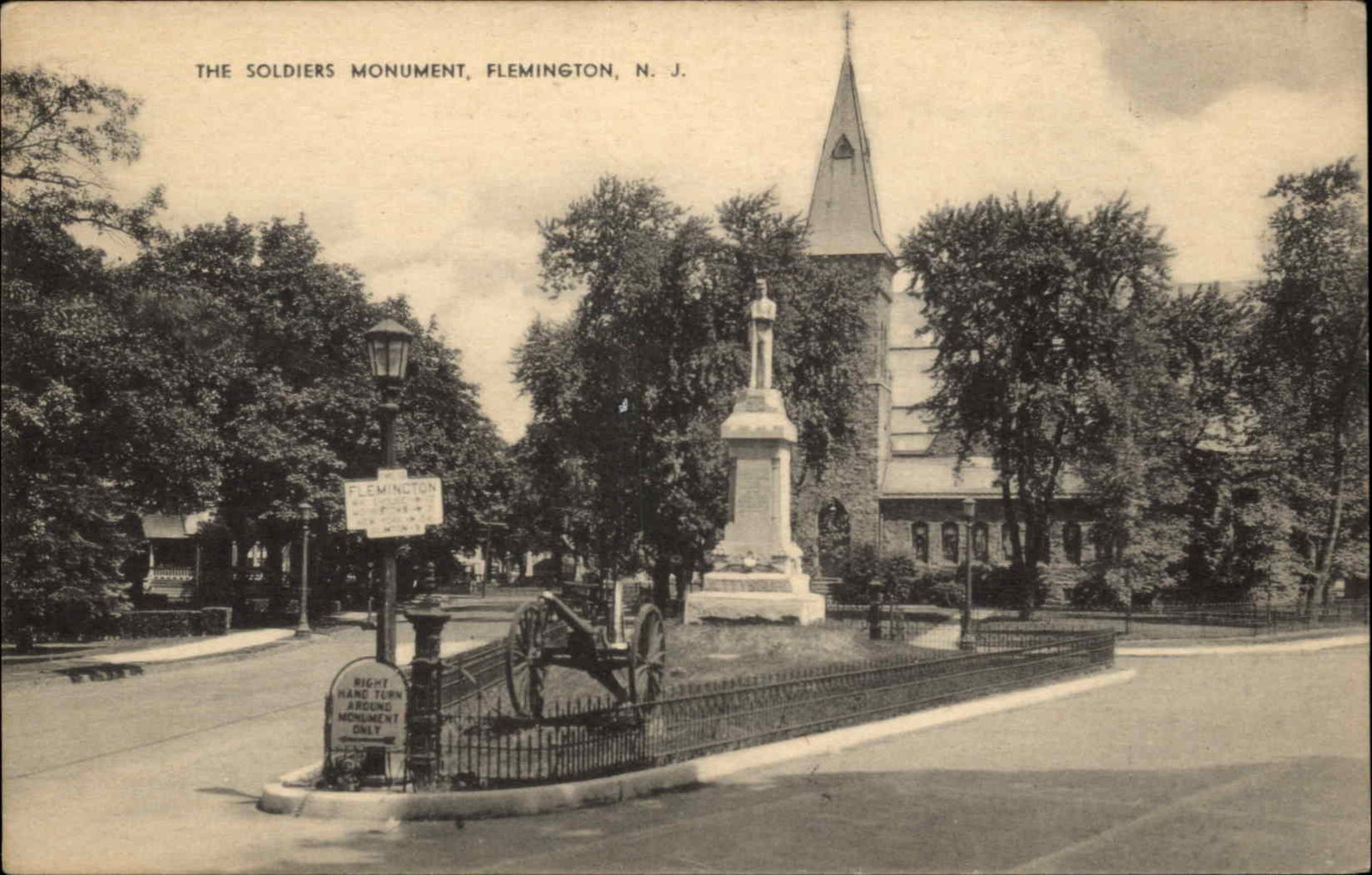 Flemington New Jersey NJ Soldiers Monument c1930s-40s Postcard Flemington New Jersey NJ Soldiers Monument c1930s-40s Postcard