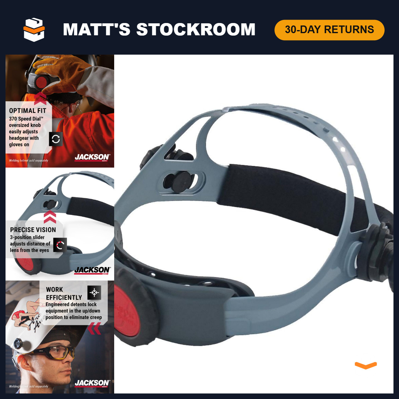 Jackson Safety 370 Speed Dial Replacement Ratcheting Headgear for Welding Helmet