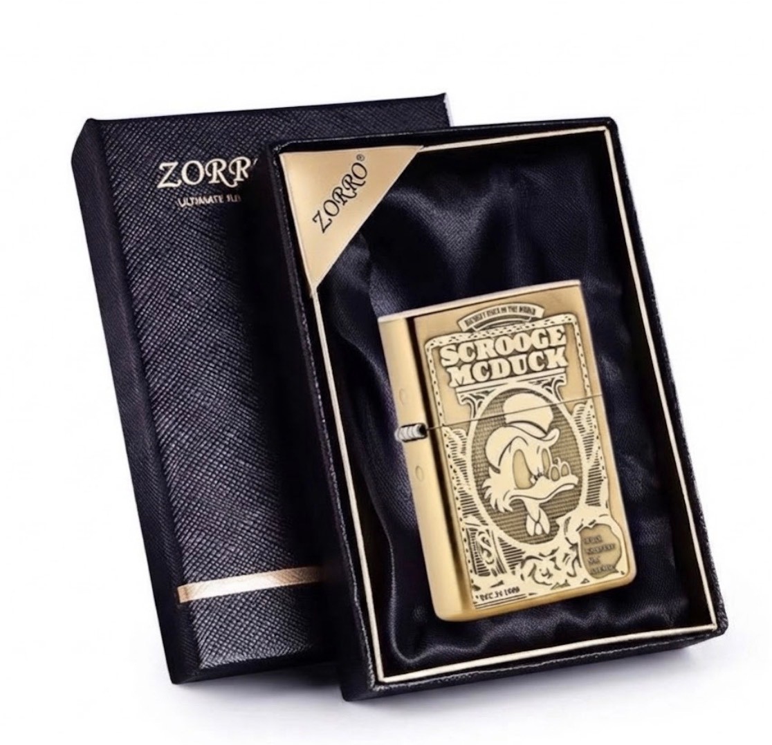 Scrooge McDuck Lighter Windproof Fuel Lighter Flip Top Style Zippo Donald Duck