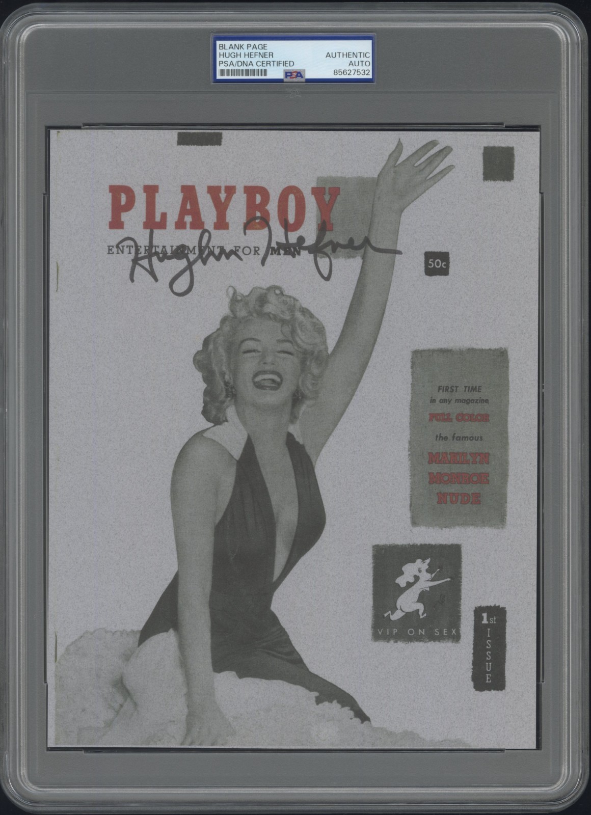 Hugh Hefner ~ Signed First Playboy Cover Print Marilyn Monroe ~ PSA DNA Hugh Hefner ~ Signed First Playboy Cover Print Marilyn Monroe ~ PSA DNA