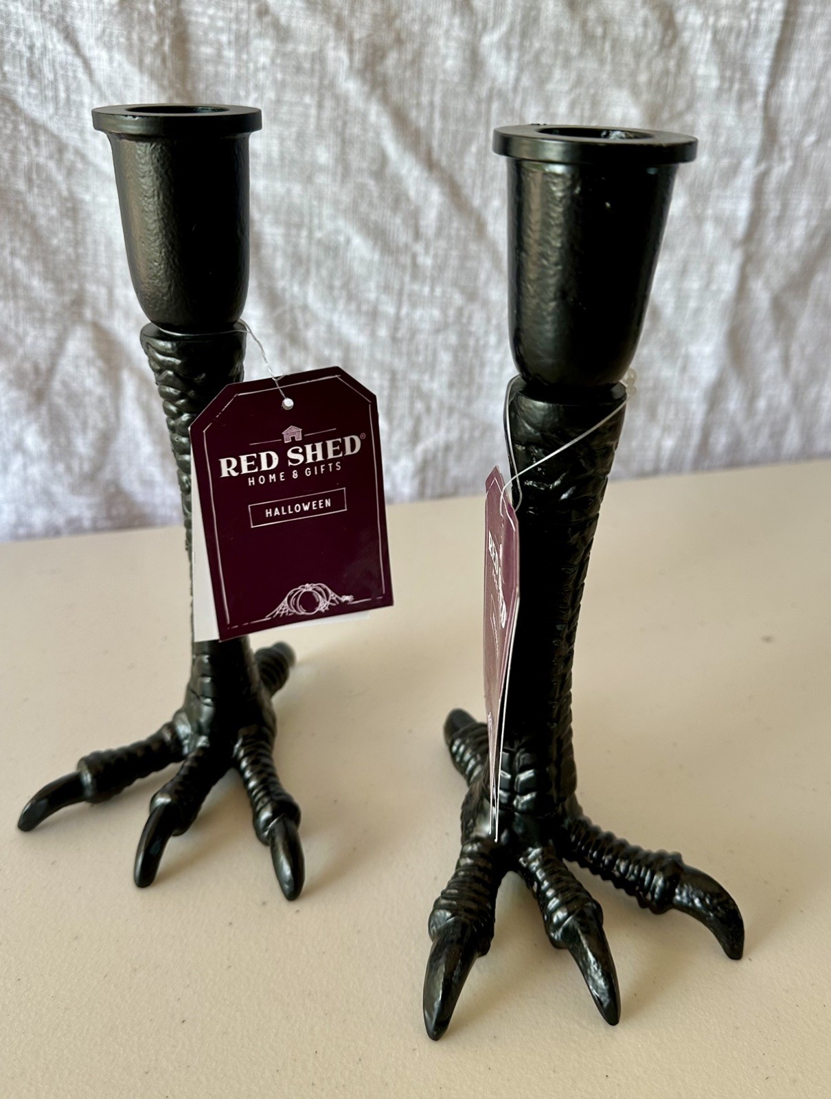 Pair of Cast Iron Claw Foot Candlesticks Candle Holders Goth Halloween NWT 8 Pair of Cast Iron Claw Foot Candlesticks Candle Holders Goth Halloween NWT 8