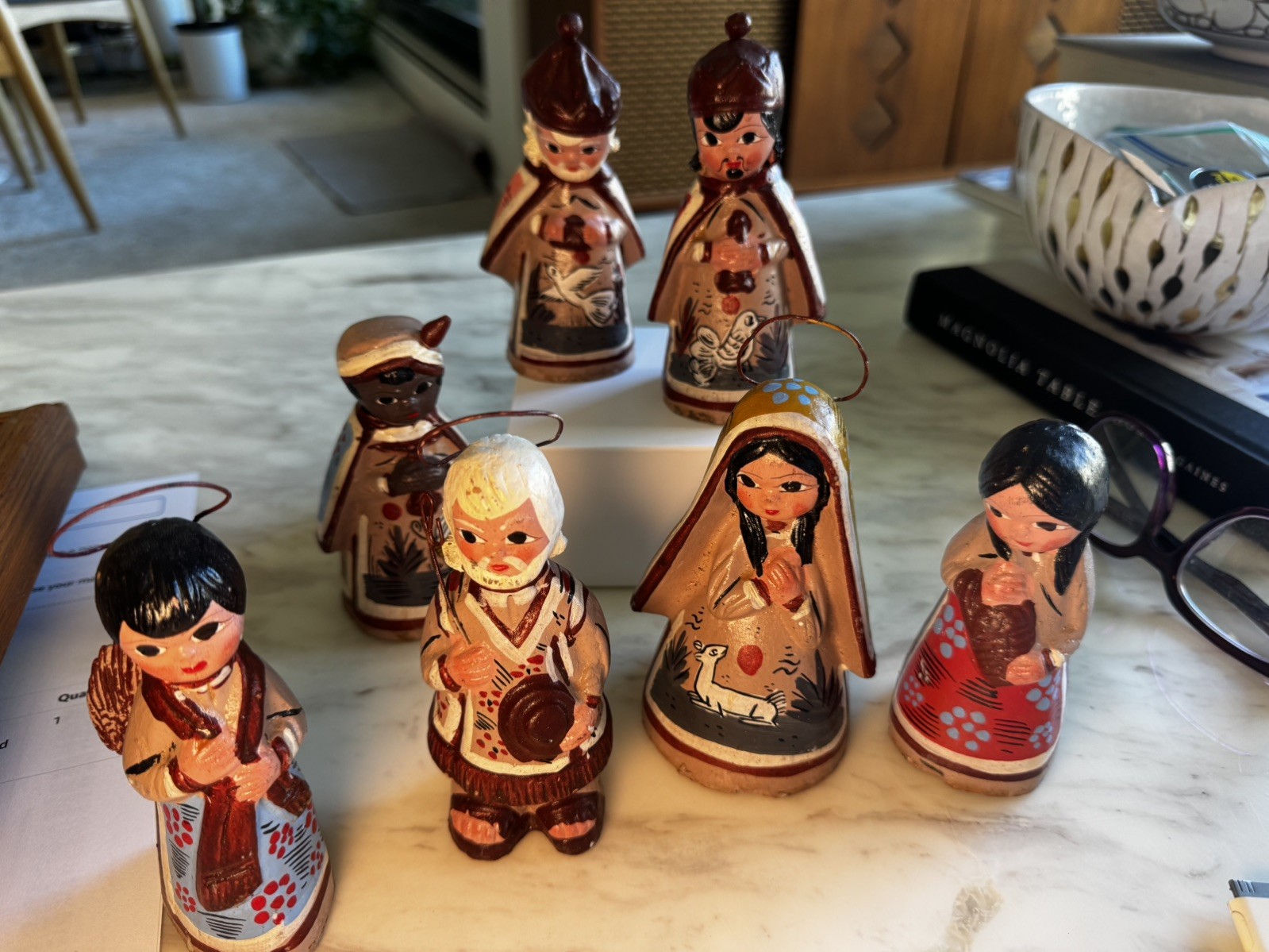 Vintage Tonalá Mexican Folk Art Clay Pottery Nativity Set - 7pc Nacimiento 5\