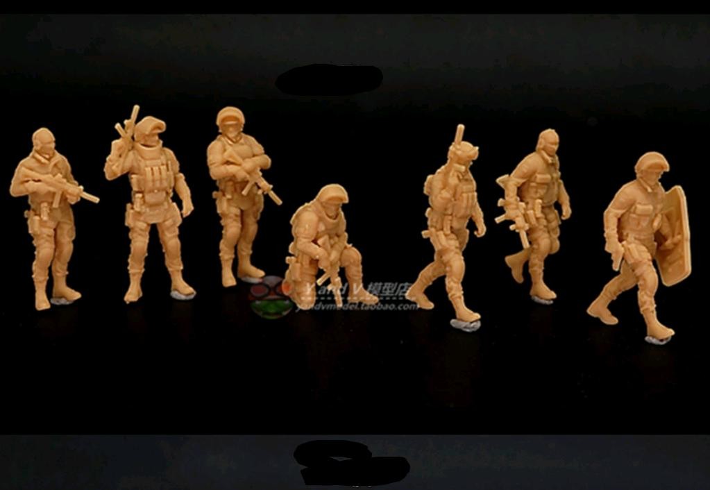 1/72 1/87 1/64 Modern (SWAT) Special Weapons And Tactics Unit 7pcs Soldier