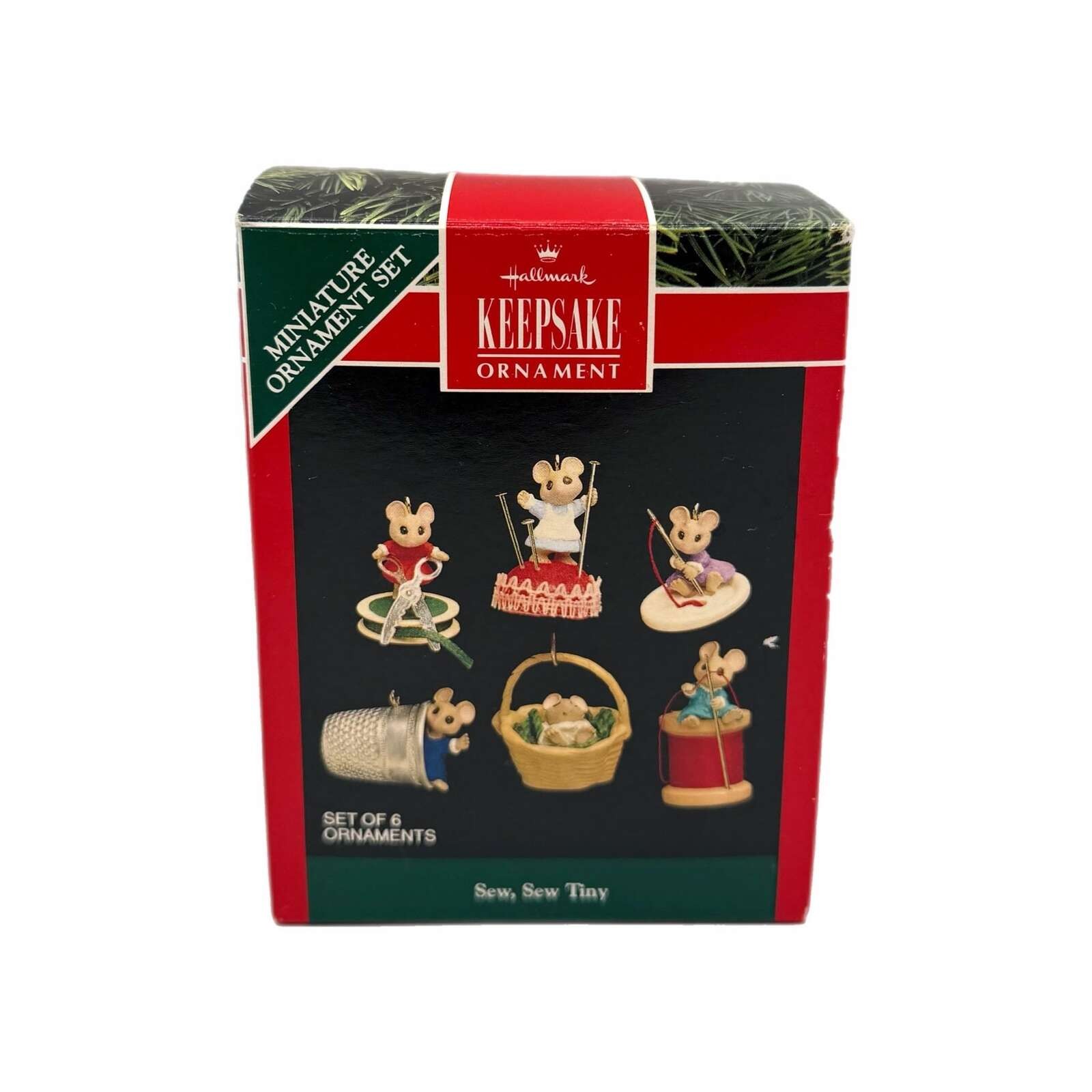 Vintage 1992 Hallmark Keepsake Miniature “Sew, Sew Tiny” 6-Piece Ornament Set