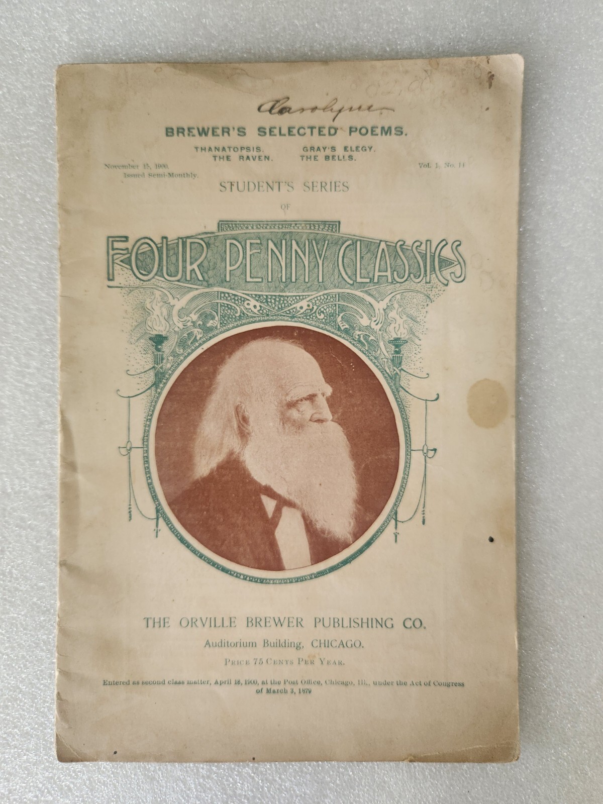 Four Penny Classics Brewers Selected Poems November 15th, 1900