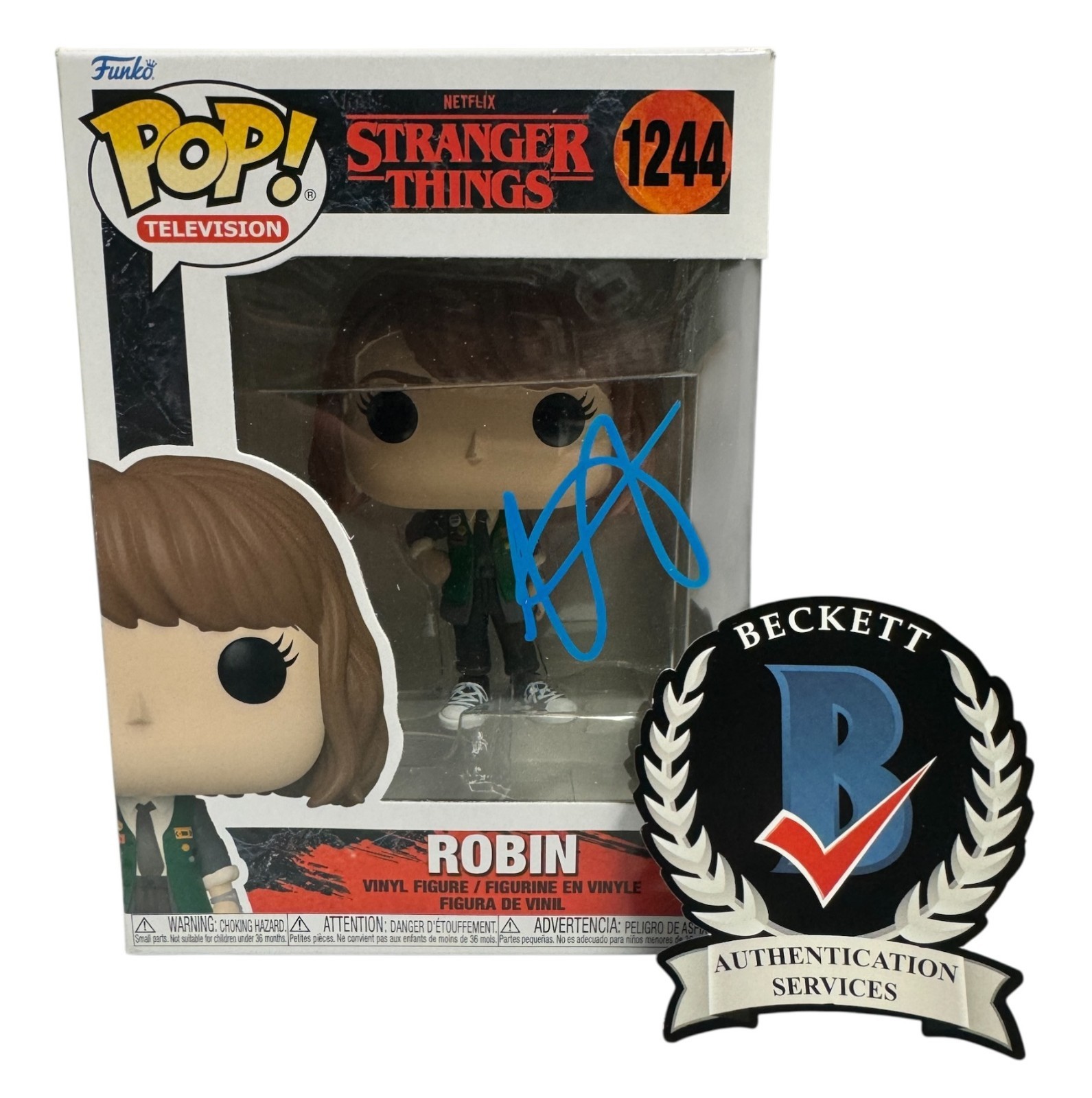 Maya Hawke Signed Autograph Stranger Things Funko Pop 1244 Beckett BAS Robin