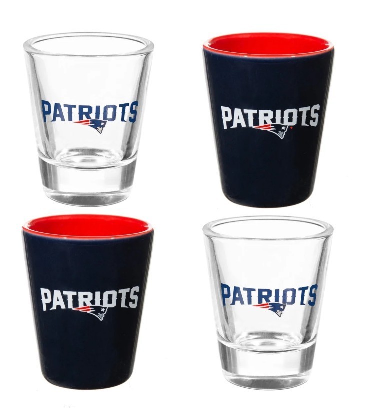 New England Patriots- Shot Glass Set, 4pc - 2oz - New In Box