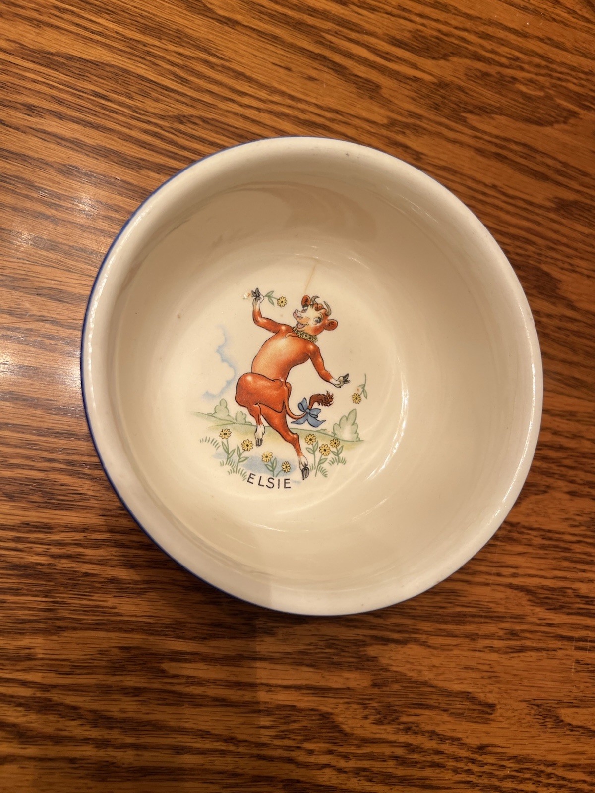 VINTAGE BORDEN MILK ELSIE the COW CEREAL BOWL JUVENILE WARE UNIVERSAL CAMBRIDGE 