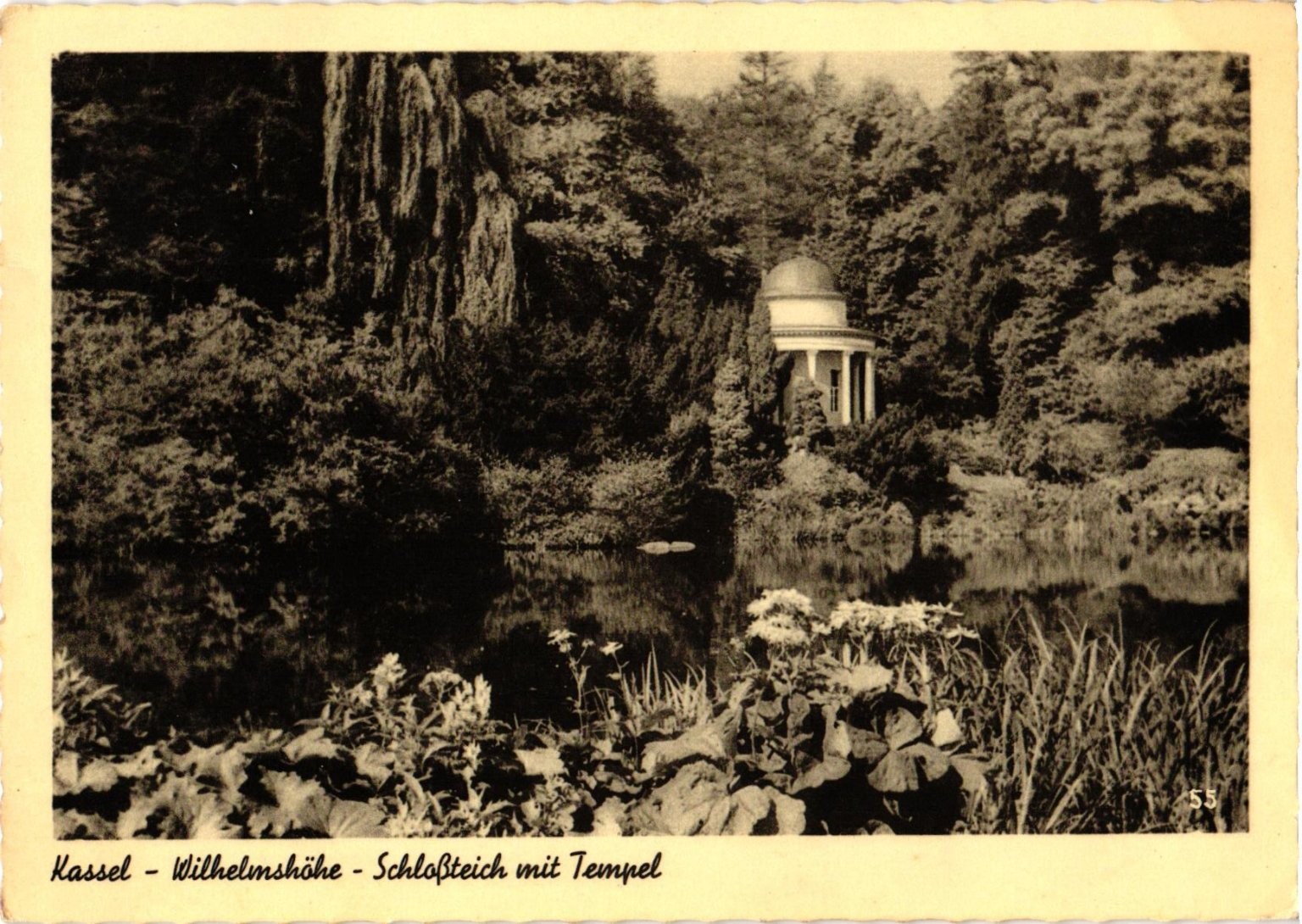 Kassel Wilhelmshöhe Schlossteich Temple Germany 1930 Postcard Kassel Wilhelmshöhe Schlossteich Temple Germany 1930 Postcard