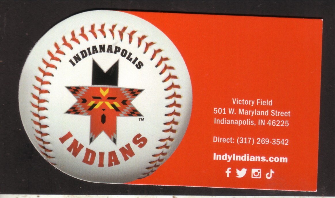 Indianapolis Indians--Minor Baseball Diecut Business Card--Indianapolis, IN