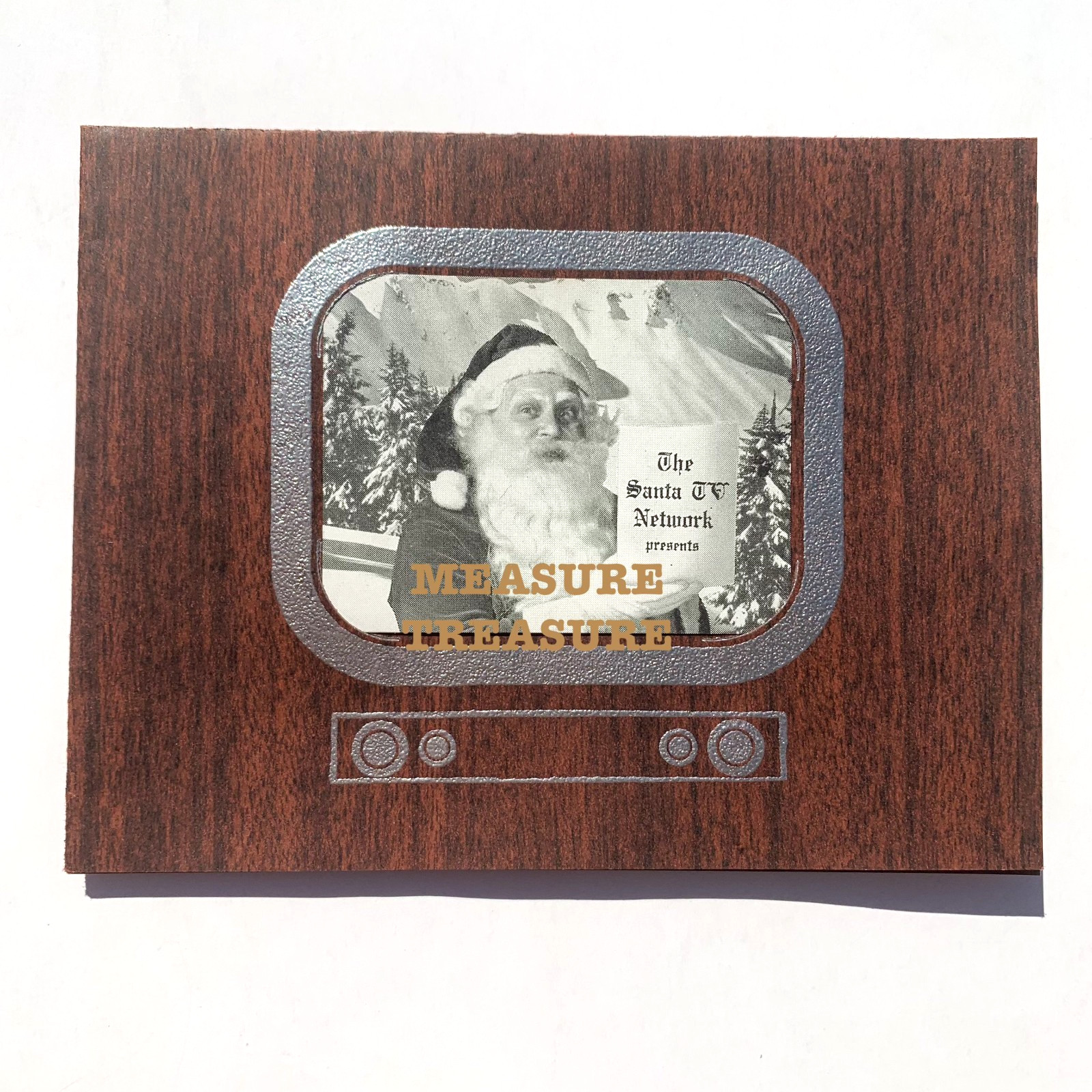 1950\'S SEDRO WOOLEY, WA SANTA TV NETWORK SHAPE MECHANICAL CHRISTMAS CARD F44