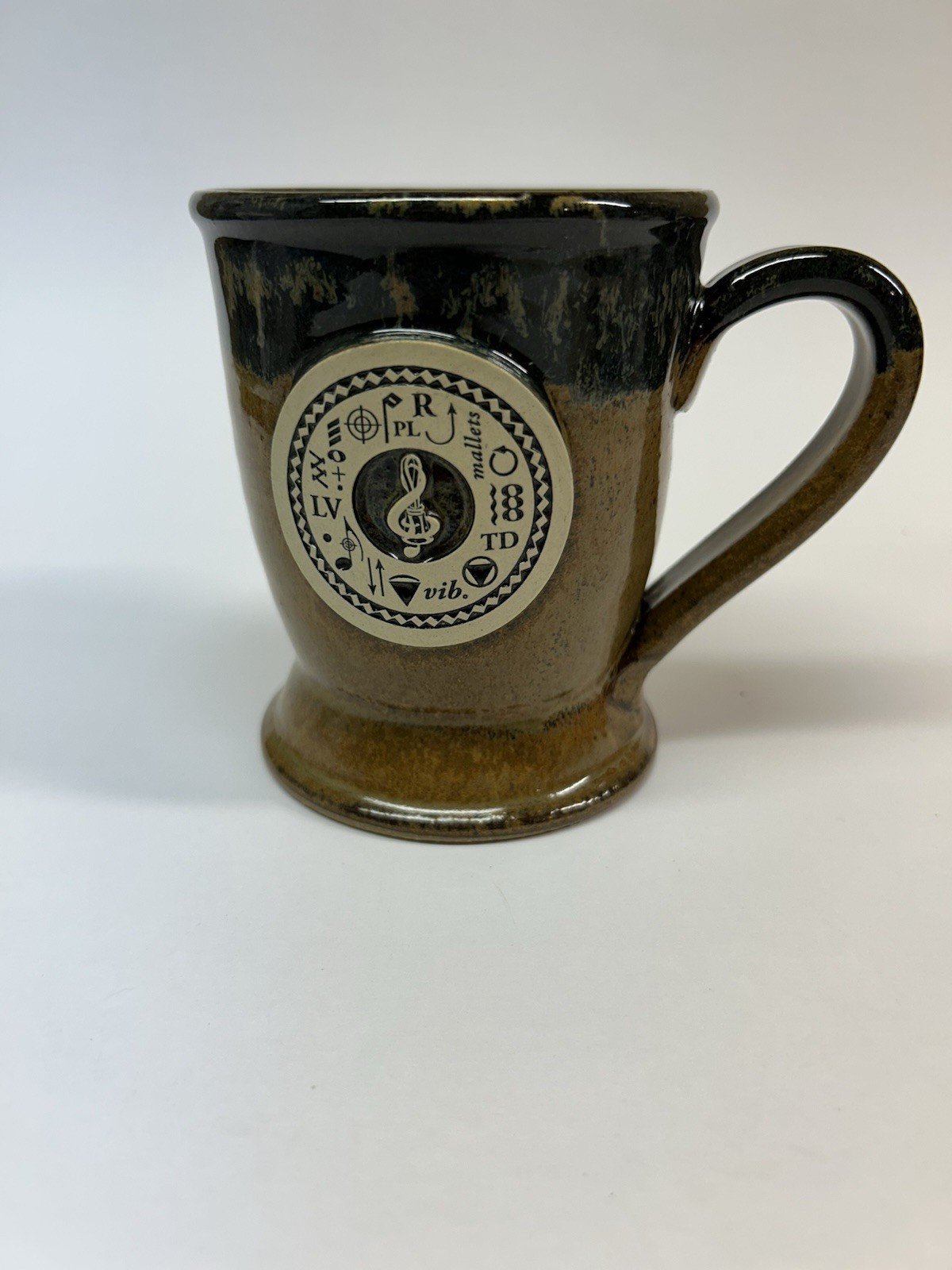 Sunset Hill Stoneware 12oz Mug Music Notes Hand Chimes Percussion Instruments