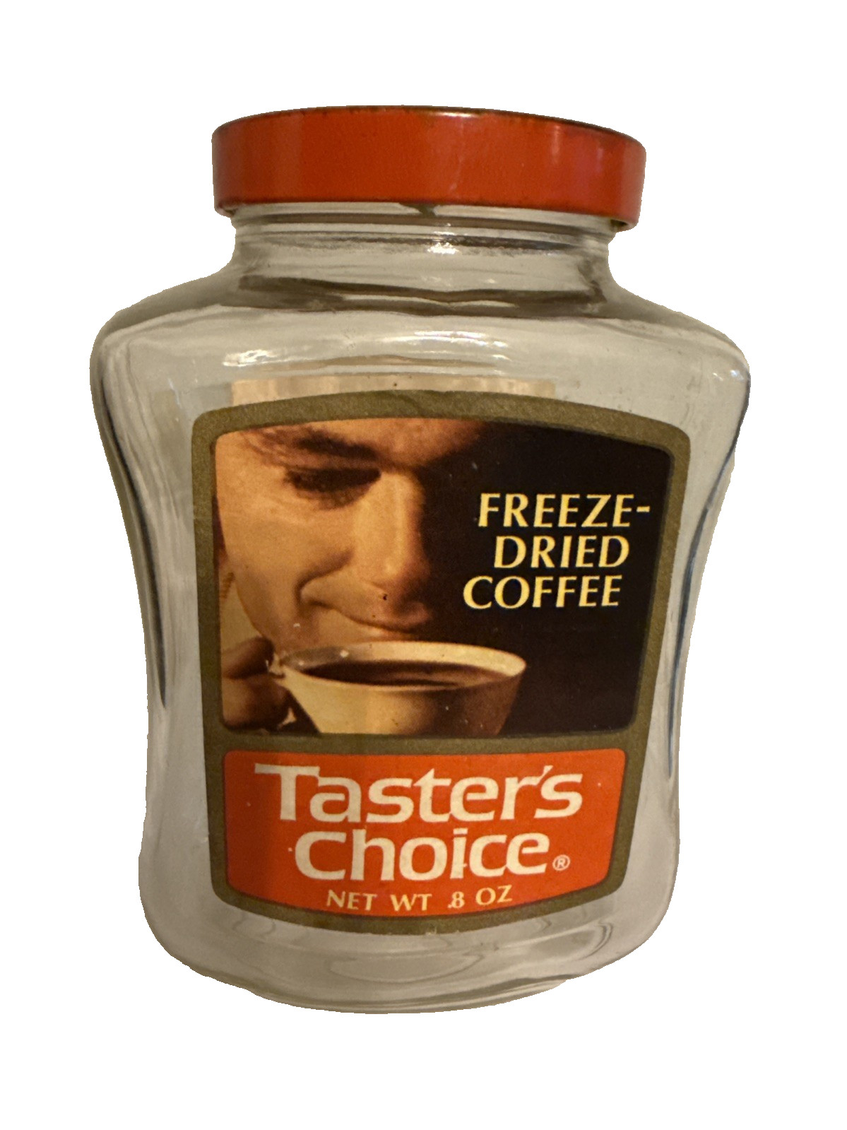 Vintage 1970s Red Nestle Taster\'s Choice 8 oz Instant Coffee Glass Jar Empty Wow Vintage 1970s Red Nestle Taster\'s Choice 8 oz Instant Coffee Glass Jar Empty Wow