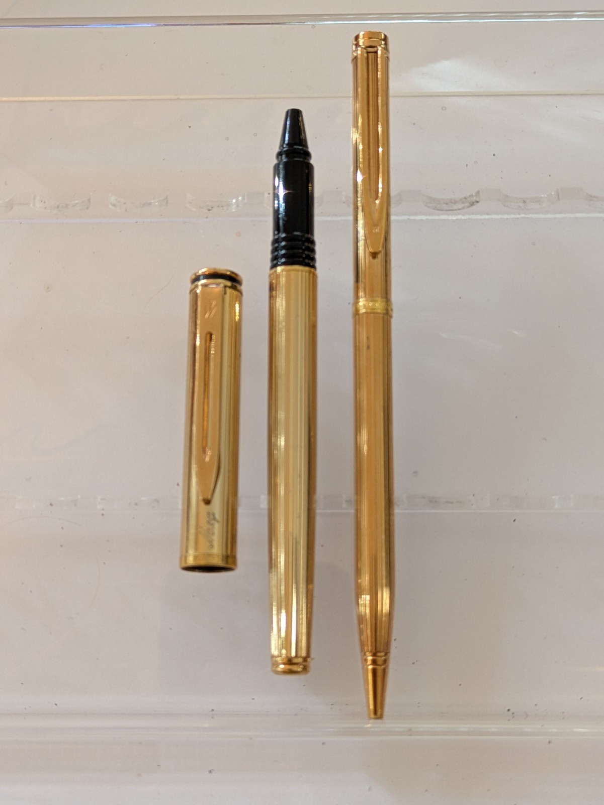vtg 2x Premium Gp Waterman Ballpoint Rollerball Pen Lot 
