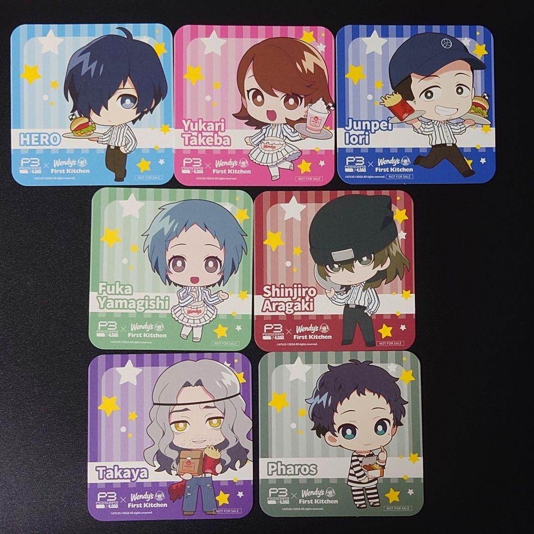 Persona 3 Wendy's coaster set of 7