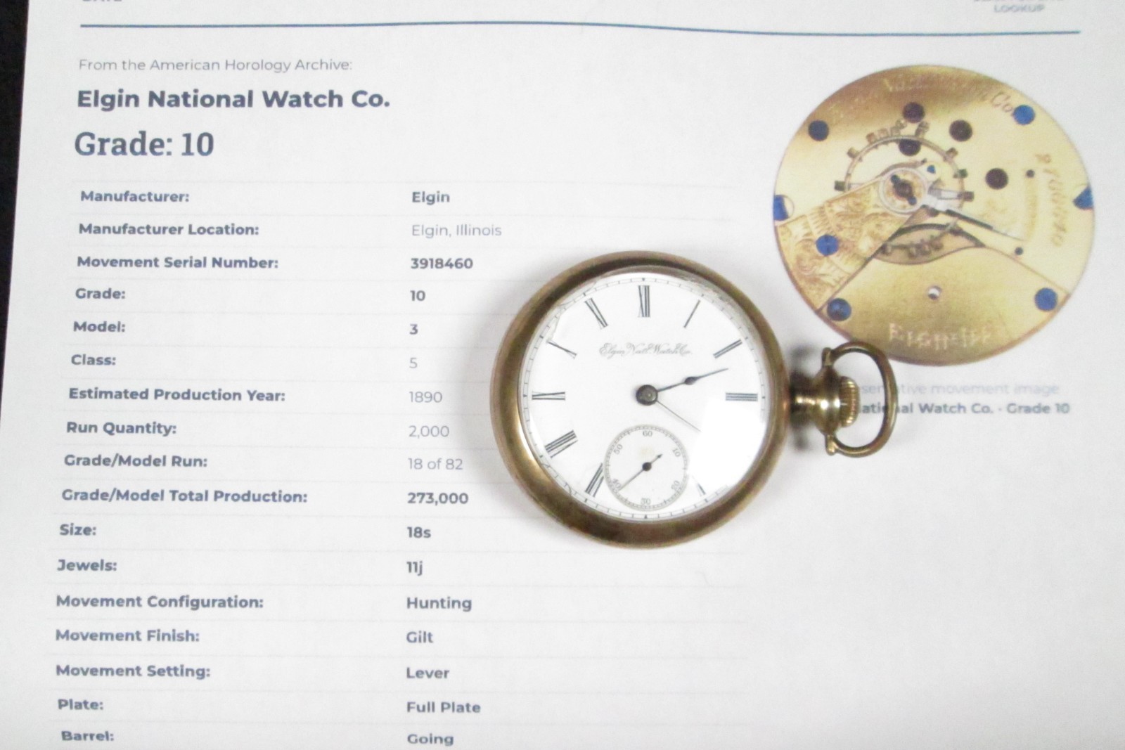 1890 Elgin 18S Gr 10 11J Open Face Hunting Sidewinder Pocket Watch-Repairs