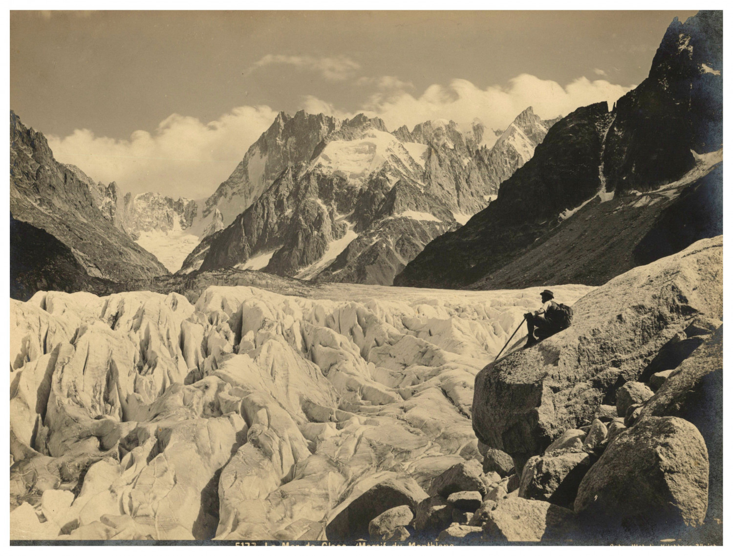 France, Chamonix, Mer de Glace Vintage Print, Silver Print 16.5x22 France, Chamonix, Mer de Glace Vintage Print, Silver Print 16.5x22