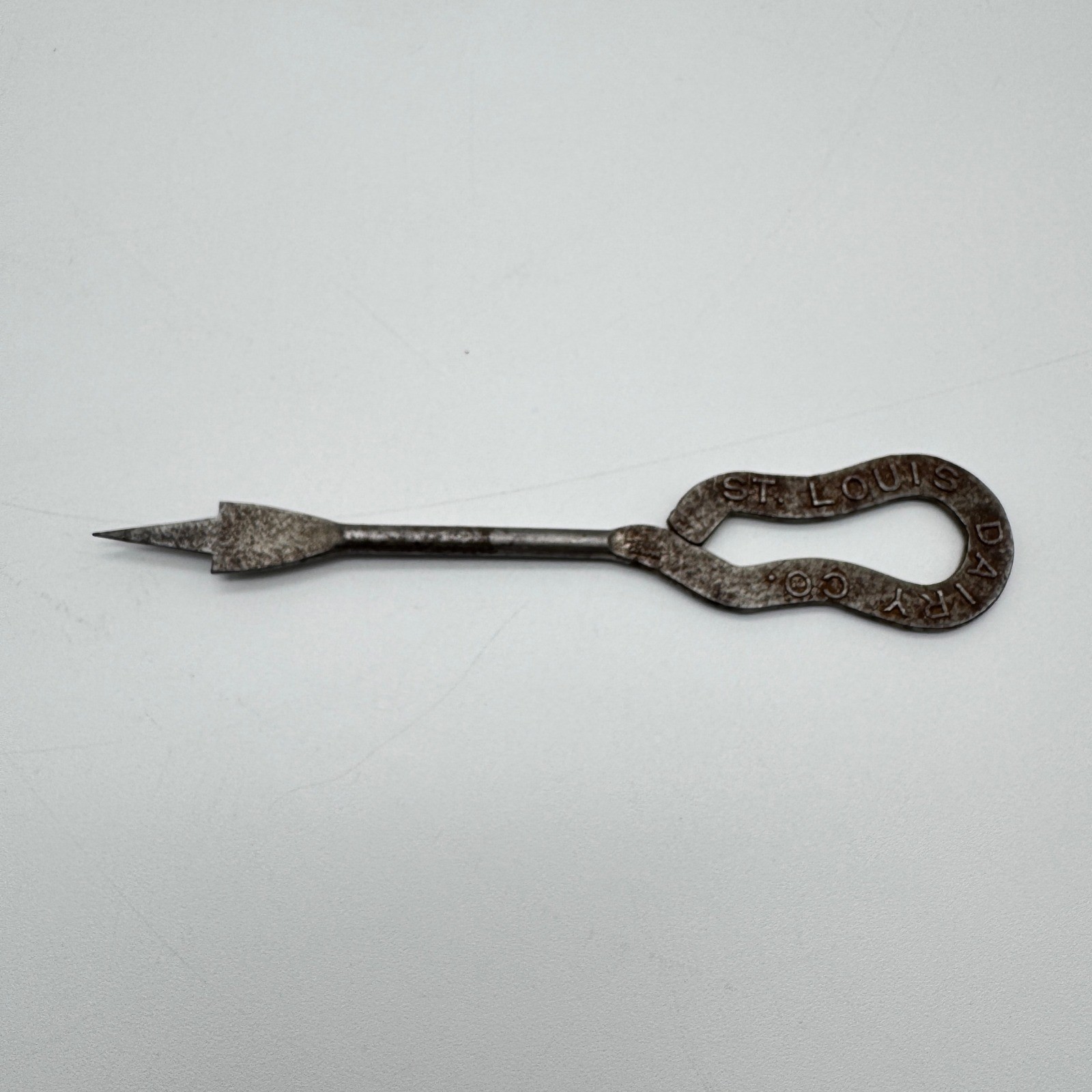 Vintage St. Louis Dairy Co Metal Milk Bottle Cap Lifter Tool Advertising Antique Vintage St. Louis Dairy Co Metal Milk Bottle Cap Lifter Tool Advertising Antique