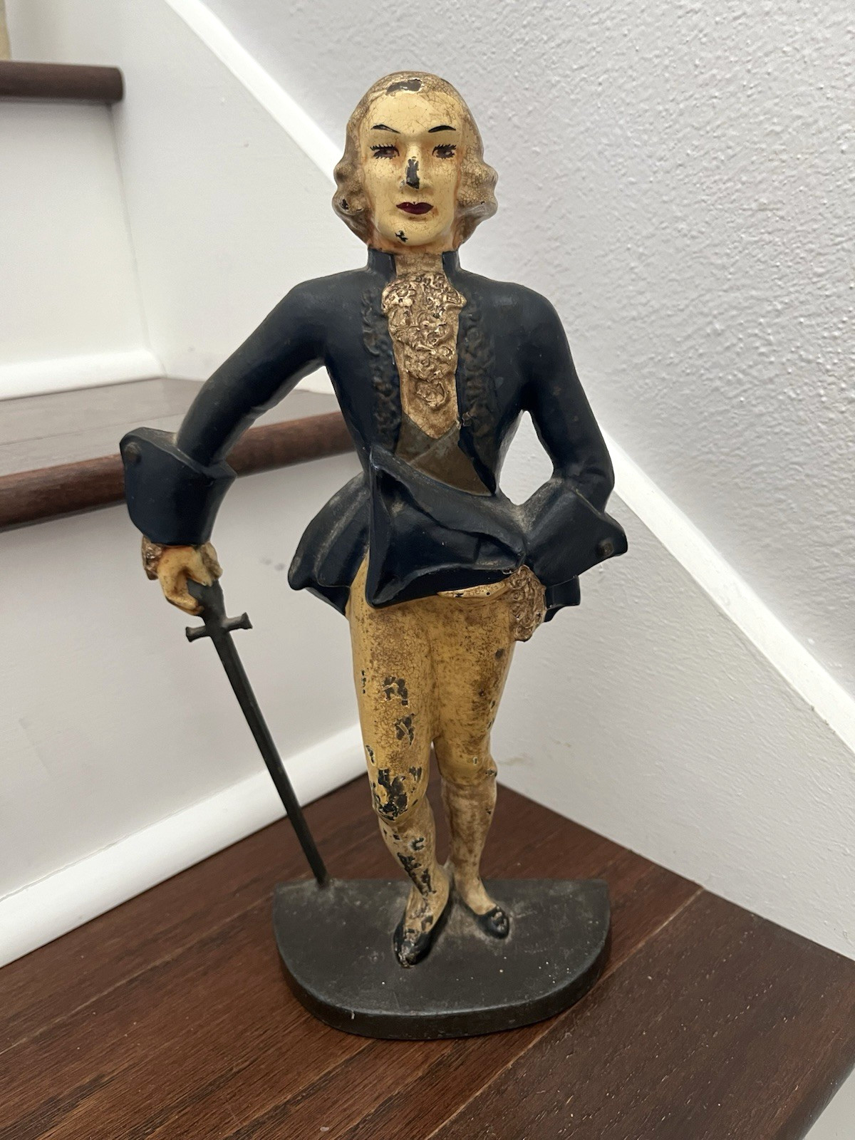 RARE ANTIQUE VINTAGE 1930s MR. FANCYPANTS MARQUIS MAN CAST IRON DOORSTOP STATUE