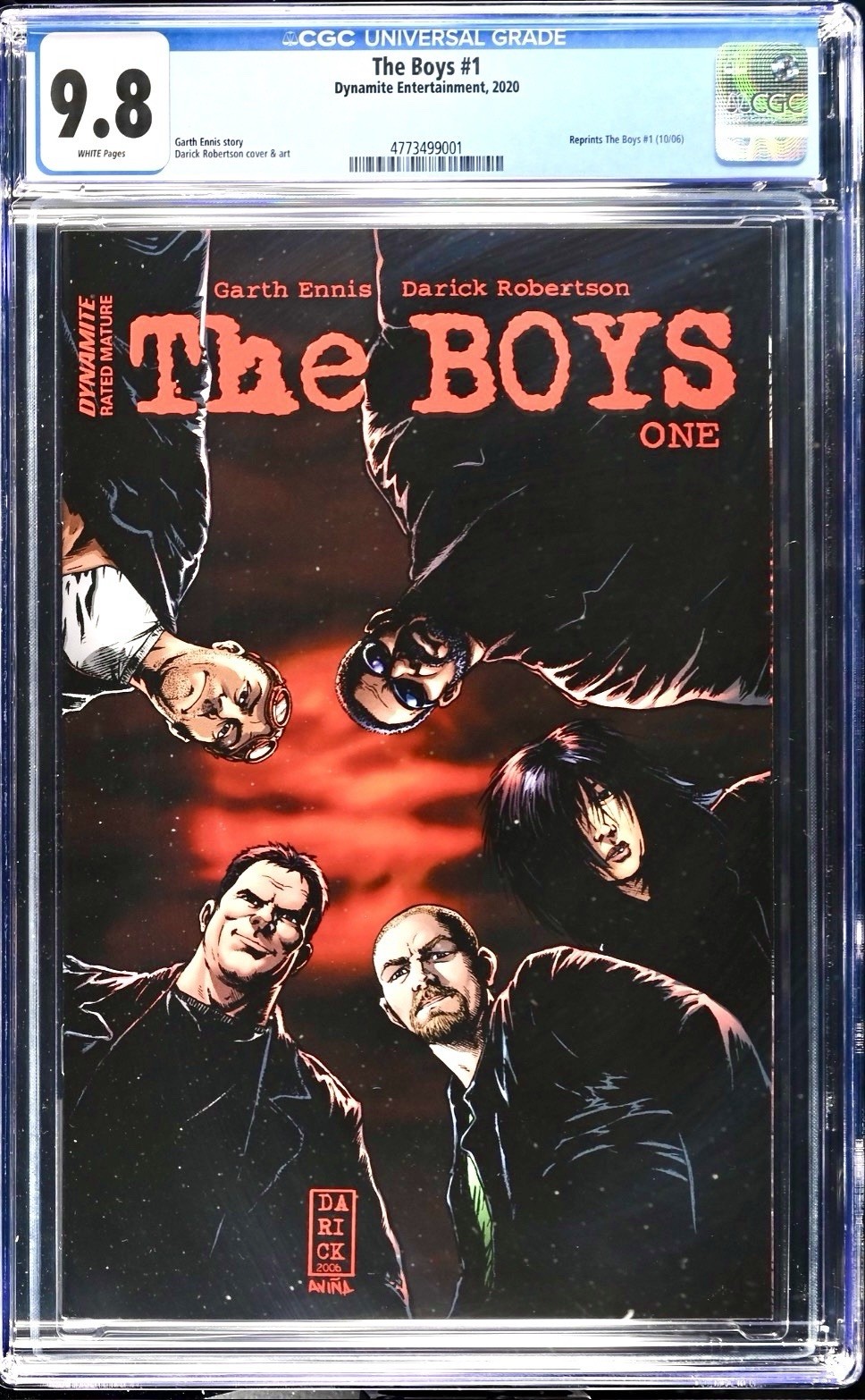 The Boys #1 (2020) Dynamite Entertainment Robertson Reprint Variant CGC 9.8 The Boys #1 (2020) Dynamite Entertainment Robertson Reprint Variant CGC 9.8