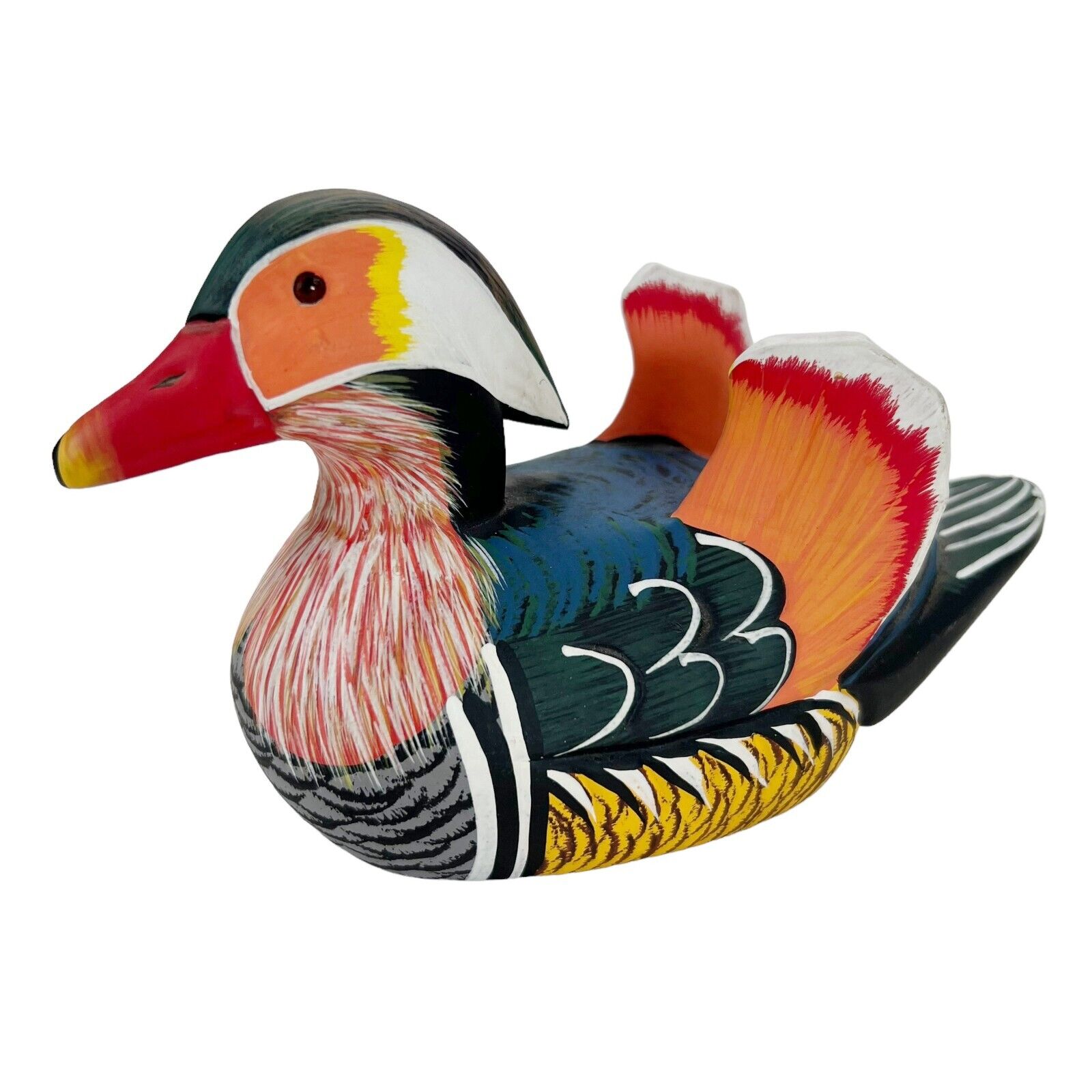 Fortunate Decoy 7” Hand Carved & Painted  Duck Wooden