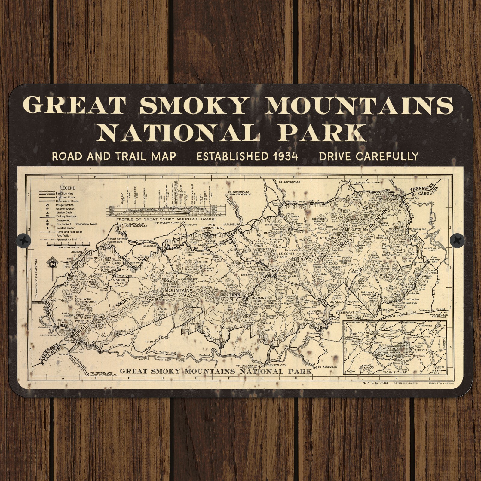 Great Smoky Mountains National Park Aluminum Metal Sign Vintage Replica 12 Great Smoky Mountains National Park Aluminum Metal Sign Vintage Replica 12
