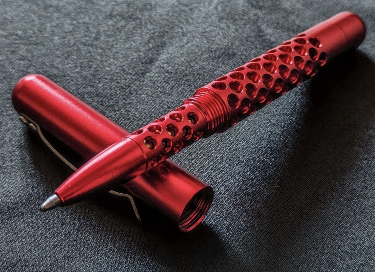 CountyComm Maratac Embassy Fire Red Anodized Drilled Aluminum Pen Limited #452 CountyComm Maratac Embassy Fire Red Anodized Drilled Aluminum Pen Limited #452