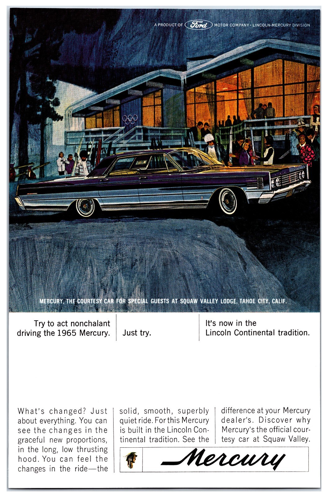 Original 1965 Mercury Convertible Car Print Ad (7in x 10in) Advertisement
