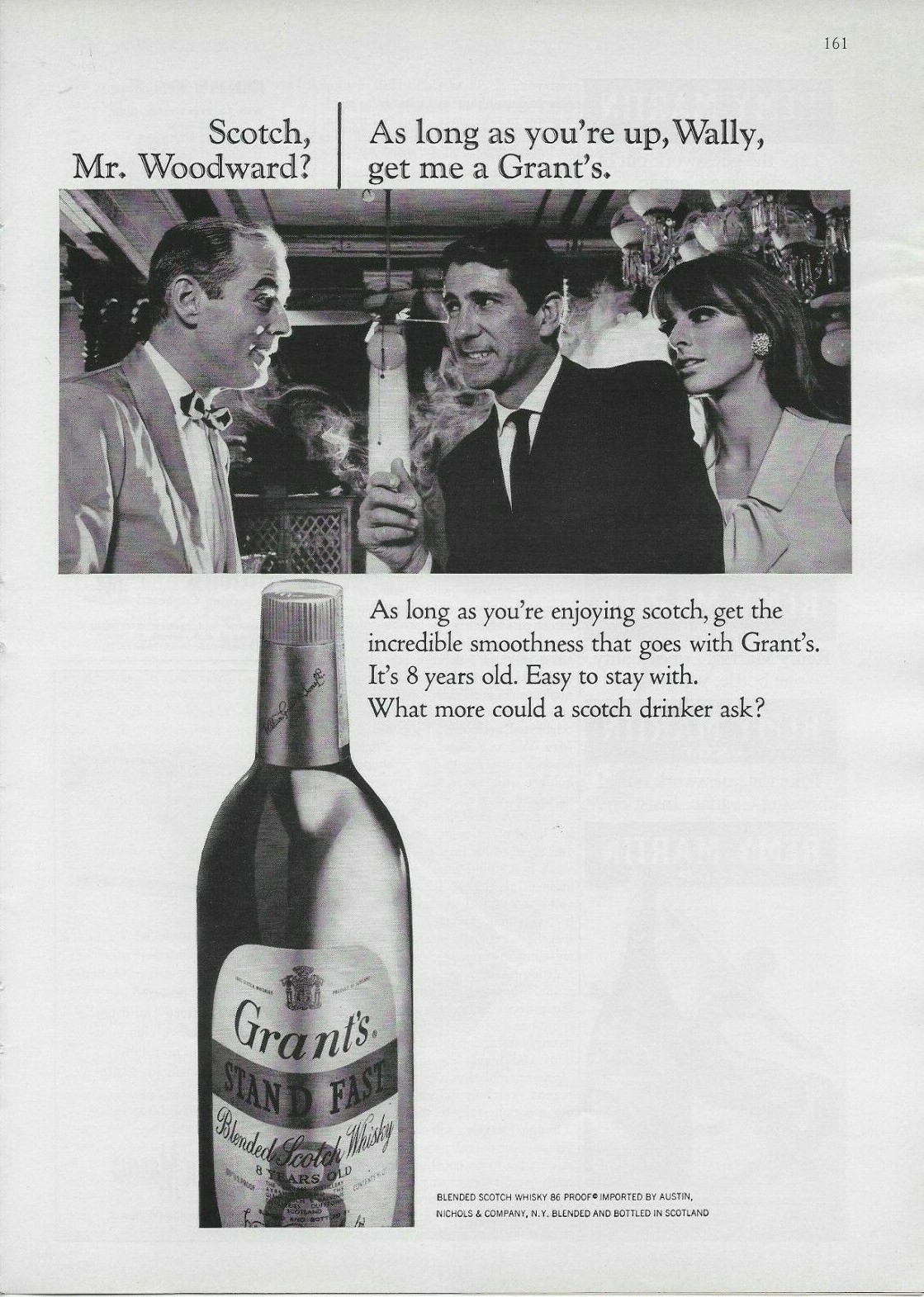1966 Grant\'s Standard Scotch Whisky Bartender Couple Suit Vintage Print Ad 1966 Grant\'s Standard Scotch Whisky Bartender Couple Suit Vintage Print Ad