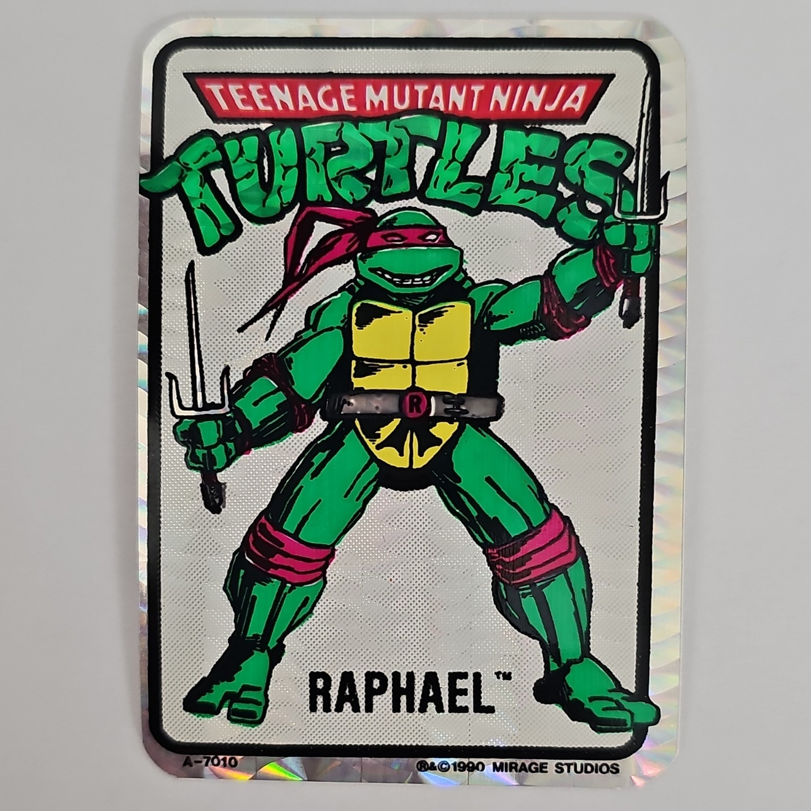 Rare VTG Prism 1990 TMNT Raphael Vending Machine Sticker by Mirage Studios