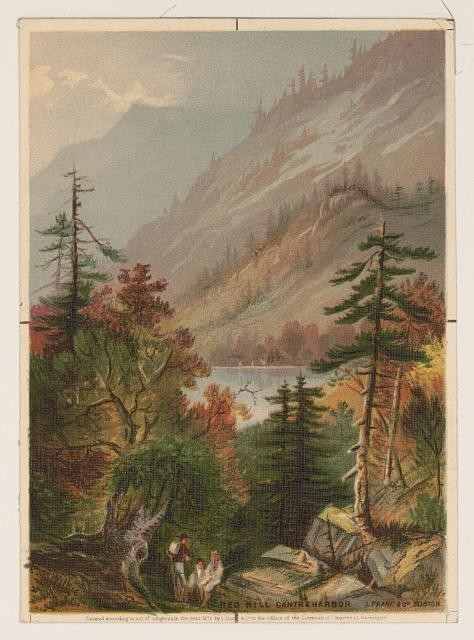 Centre Harbor New Hampshire Red Hill 1900s Landscape View Distant Lake