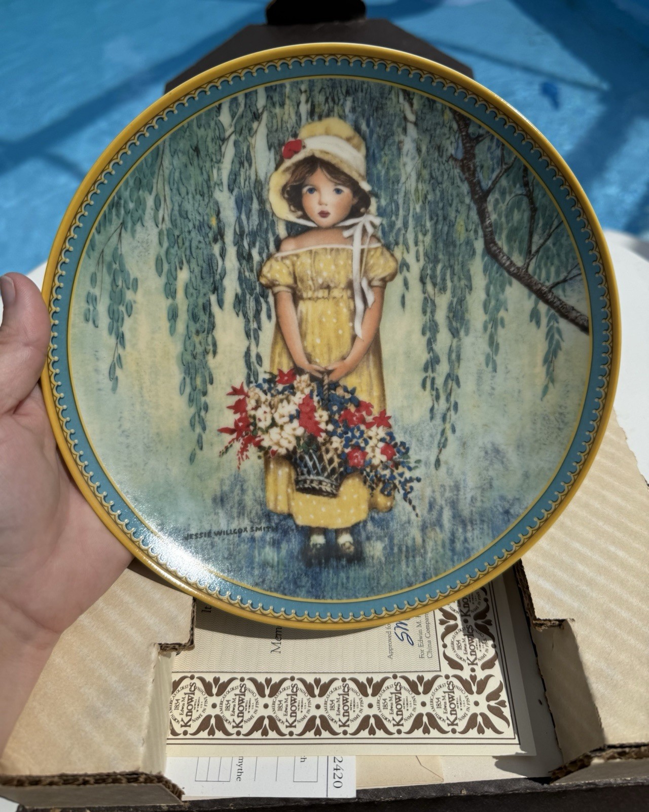 Edwin M Knowles Easter Jessie Willcox Smith Collector Plate 1986 COA Box