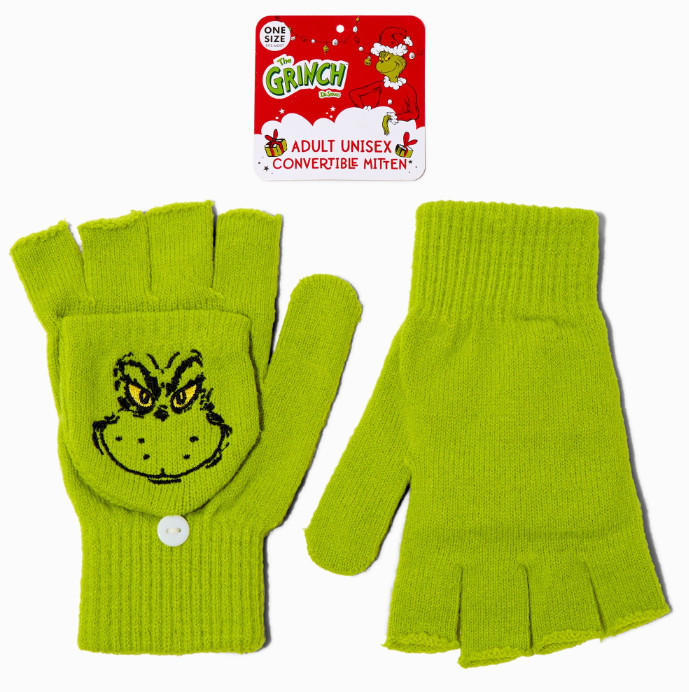 Dr. Seuss THE GRINCH Green Convertible Gloves Unisex Adult One Size NWT One Pair Dr. Seuss THE GRINCH Green Convertible Gloves Unisex Adult One Size NWT One Pair
