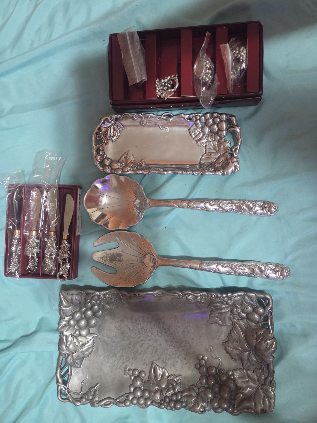 Vintage 1996 Arthur Court Designs Grapevine/Grape Serving Collection Lot