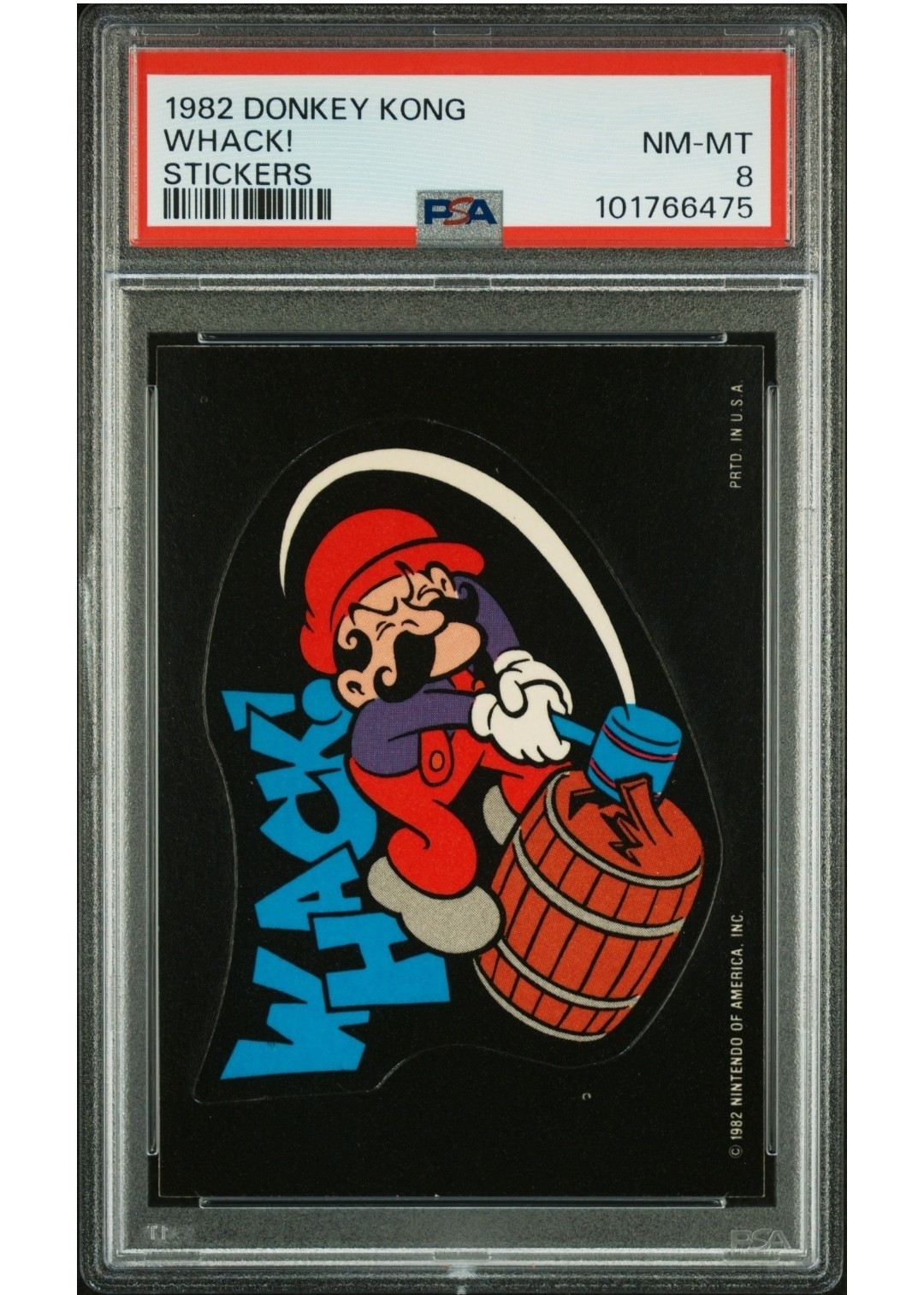 1982 Topps Donkey Kong Whack PSA 8 Mario Jumpman Sticker 🔥 Low Pop 1982 Topps Donkey Kong Whack PSA 8 Mario Jumpman Sticker 🔥 Low Pop