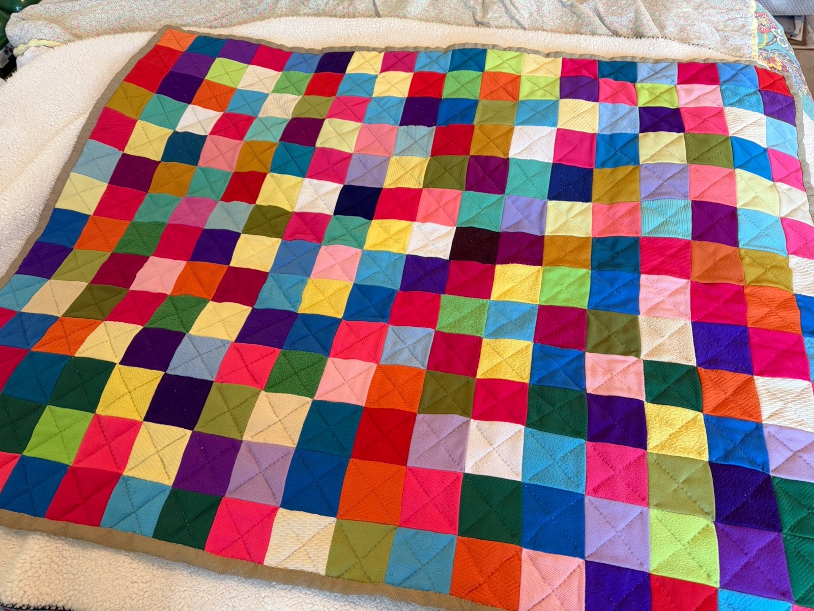 antique old vintage 1930's era hand stitched PATCHWORK QUILT/Topper 40 antique old vintage 1930's era hand stitched PATCHWORK QUILT/Topper 40