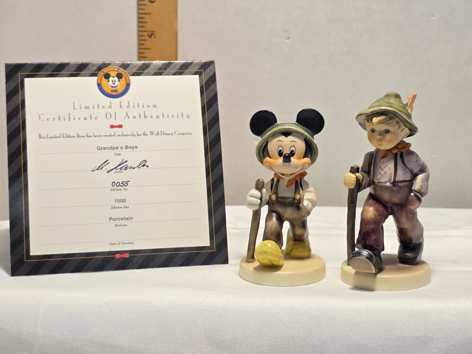 Disney Goebel Signed by Master Painter Grandpa's Boys Mickey Mouse LE 55/1500 Disney Goebel Signed by Master Painter Grandpa's Boys Mickey Mouse LE 55/1500