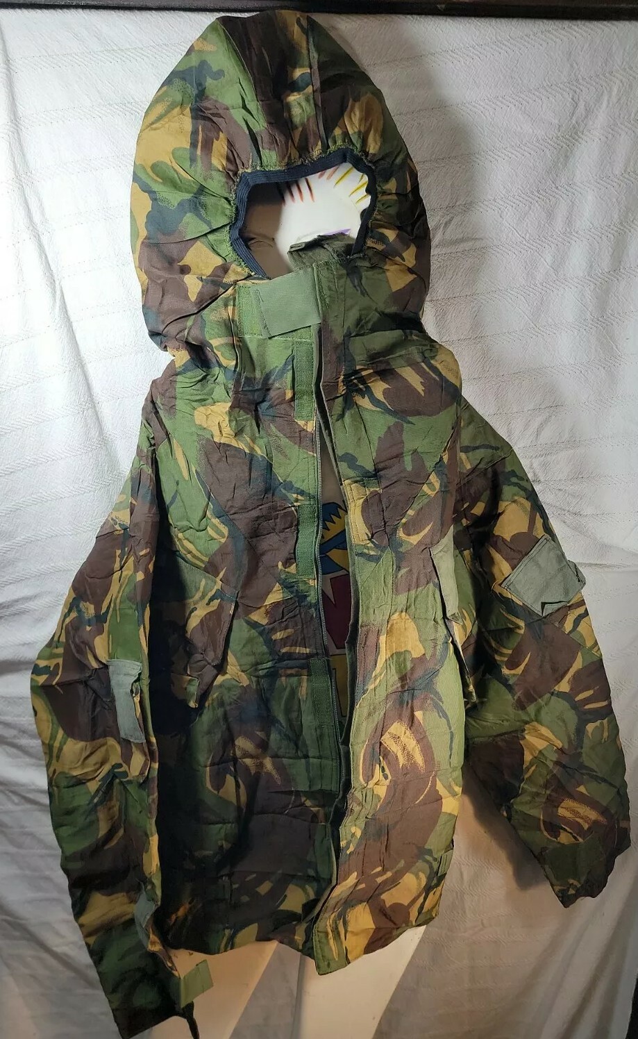NATO PROTECTIVE SUIT HOOD JACKET COAT PARKA SMOCK POCKETS CHEMICAL VTG 1990 CAMO
