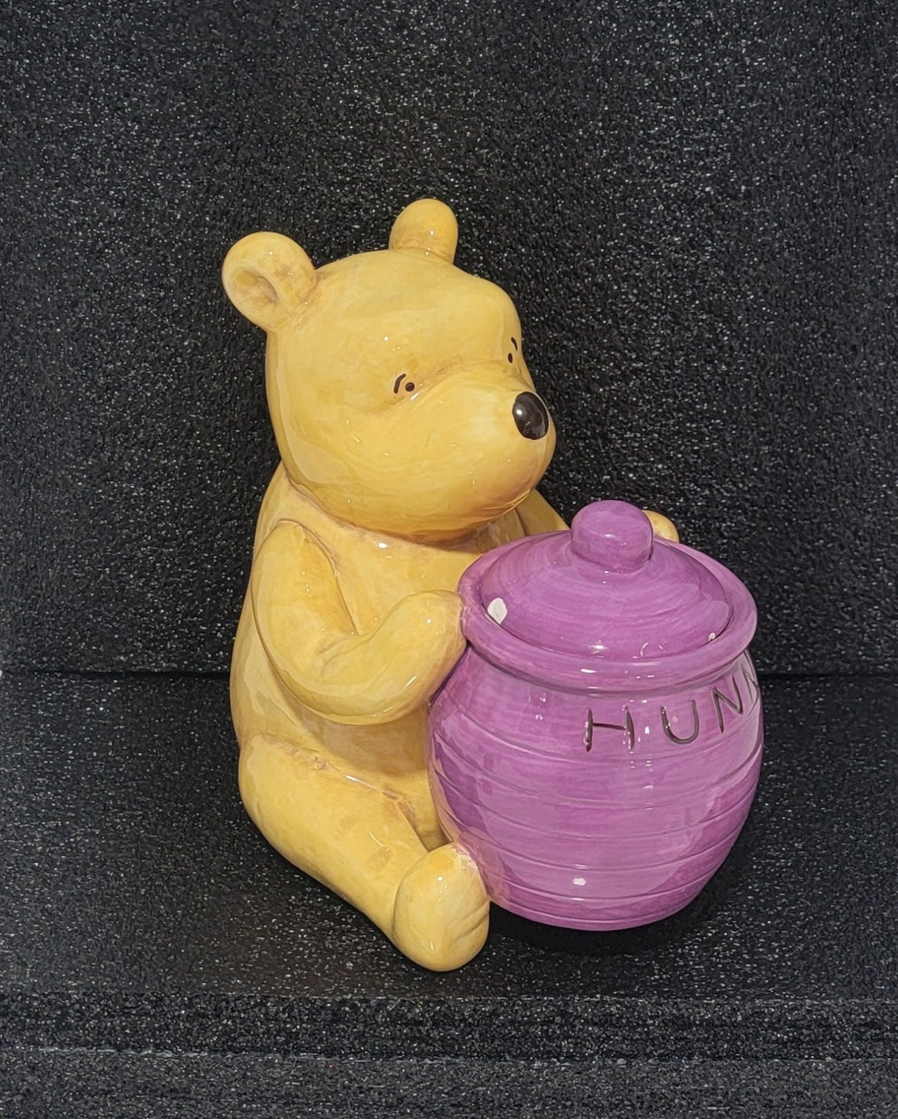 Vintage Winnie the Pooh Covered Jar Ceramic Purple Hunny Pot Hand Painted AJ3904 Vintage Winnie the Pooh Covered Jar Ceramic Purple Hunny Pot Hand Painted AJ3904