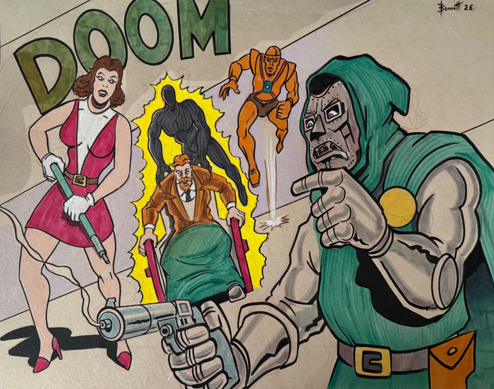 2 DOOMS.     MIKE BENNETT'S  ORIGINAL  ART   (2026) 5/18/26 TAN