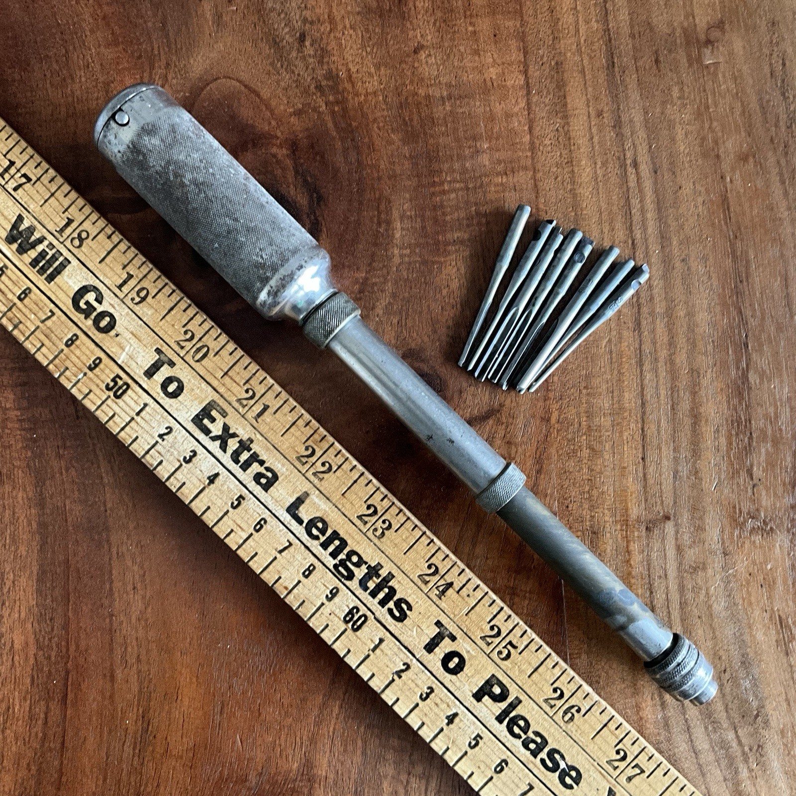 Early Vintage Pre Stanley Yankee No. 44 Push Drill 8 Bits  USA