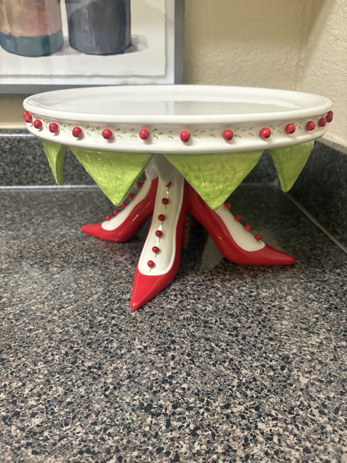 Department 56 Patience Brewster Krinkles High Heel Shoe Cake Plate Cake Stand