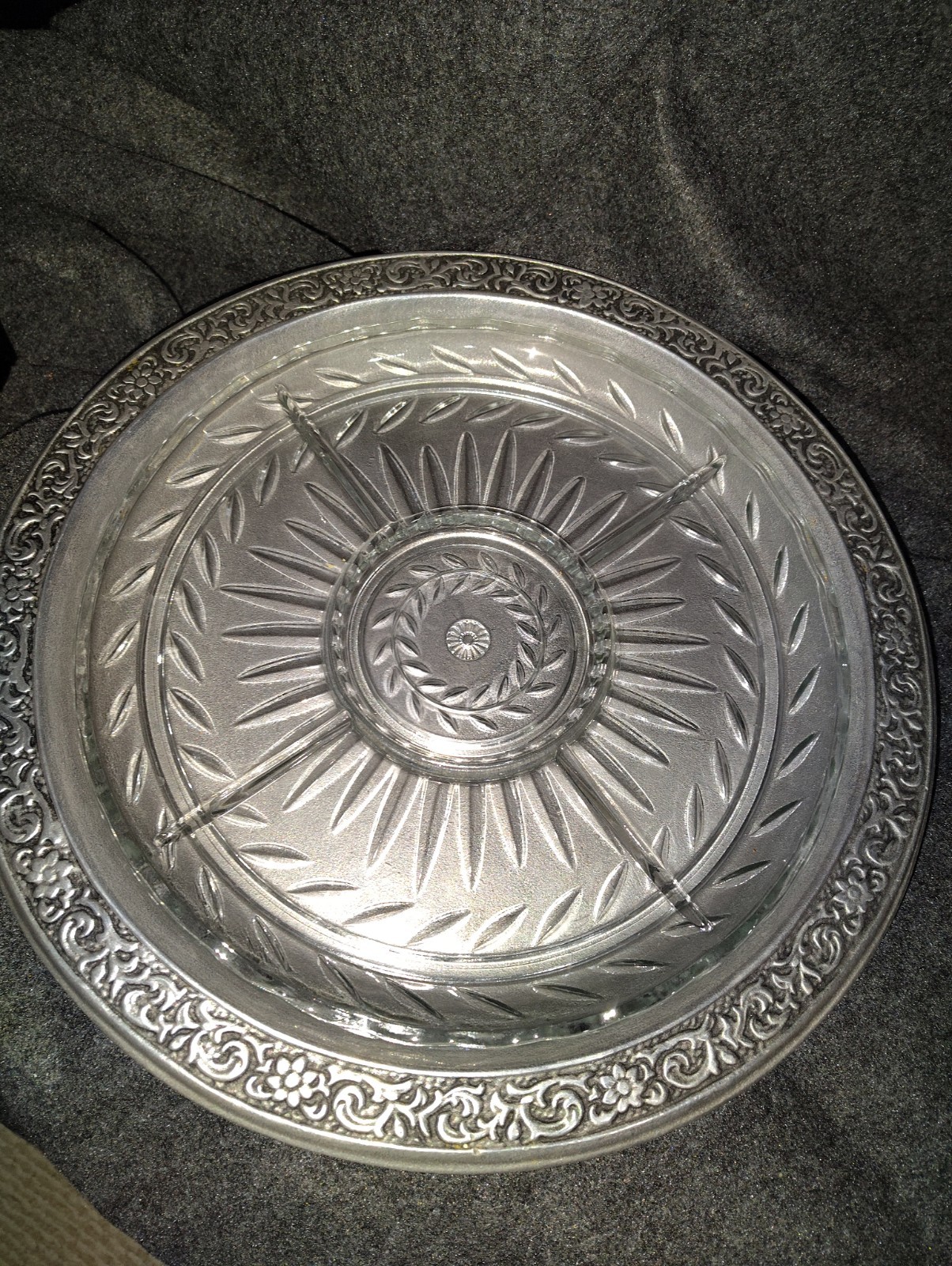 Wilton Armetale Pewter Baroque Footed Lazy Susan 17\ Wilton Armetale Pewter Baroque Footed Lazy Susan 17\