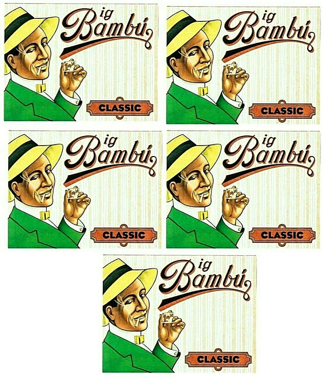 5x Bambu Rolling Papers Authentic Big Bambu Classic Papers 33/Lvs *USA Shipped*