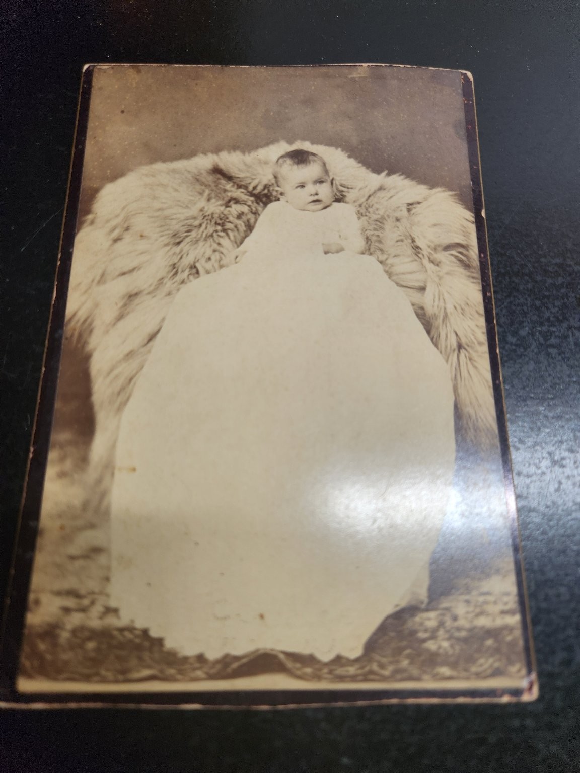 Victorian Baby Portrait Cabinet Card Kempf\'s Brooklyn Fur Rug Photograph 1880s Victorian Baby Portrait Cabinet Card Kempf\'s Brooklyn Fur Rug Photograph 1880s