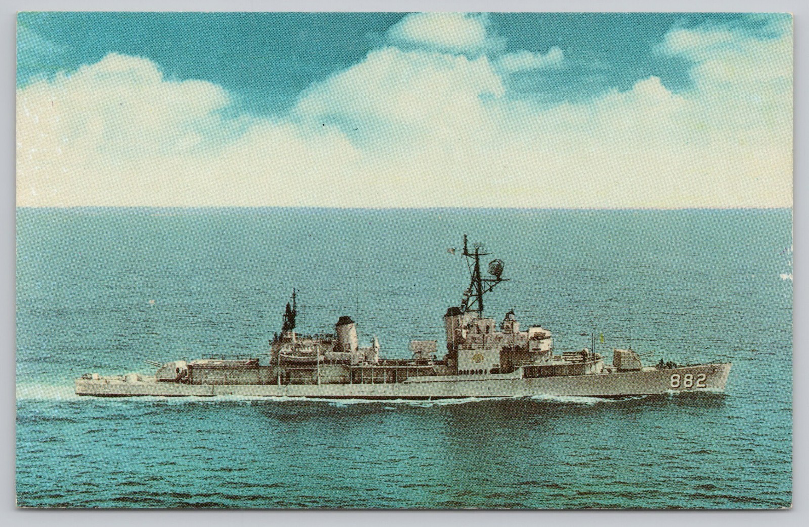 Postcard USS Furse DD-882 Navy Destroyer at Sea Military Ship
