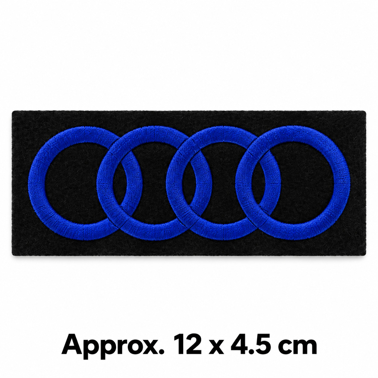 Audi Rings Embroidered Sew On Felt Patch Badge Red Blue White Silver 12x4.5cm