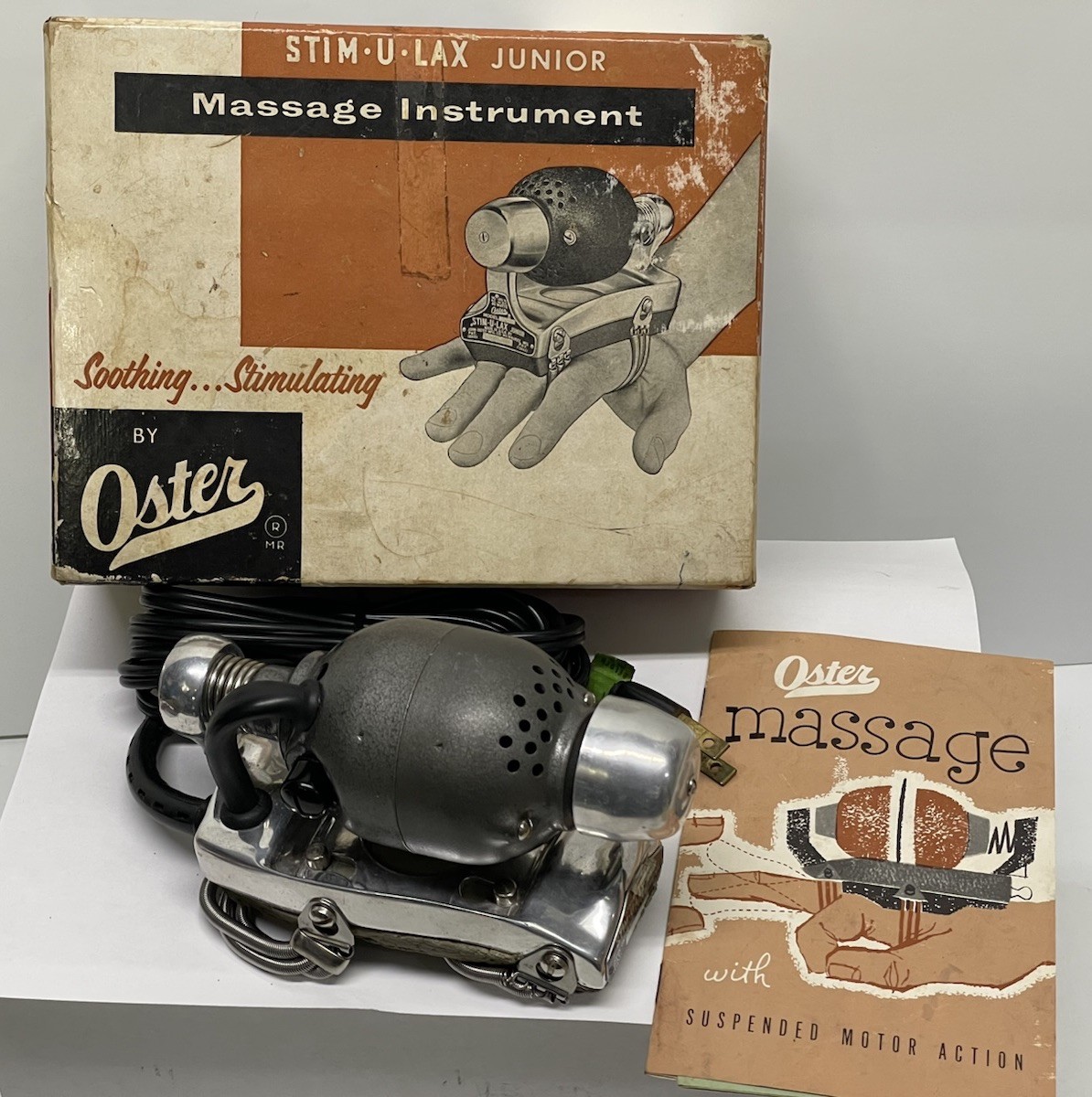 OSTER STIM-U-LAX Junior Electric Massager Instrument Model M-4 WORKING MADE USA